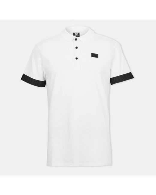 Born Rich White Short Sleeve Polo Shirt for men