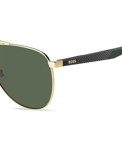 Boss Green Pilot Round Sunglasses for men