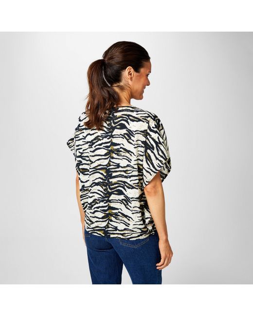 Biba Blue Zip Front Top
