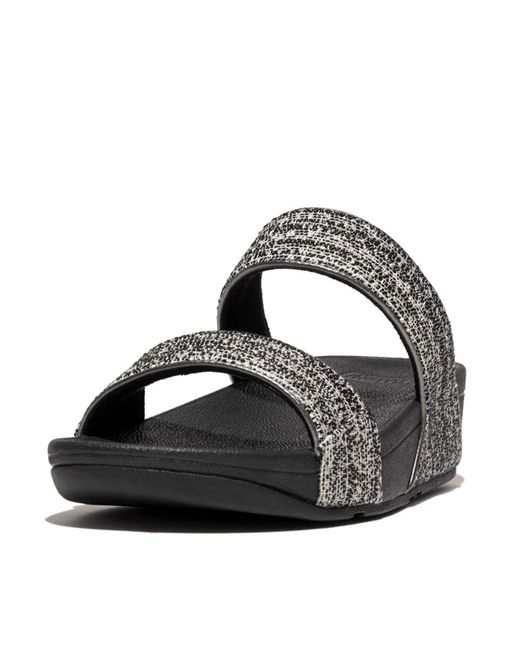 Fitflop Black Fit Flop Lulu Shimmerweave Sliders