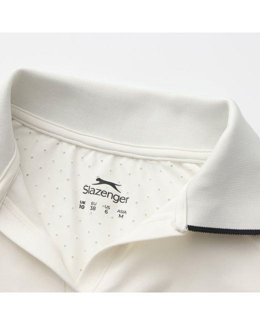 Slazenger 1881 White Sleeveless Polo Neck Performance Vest
