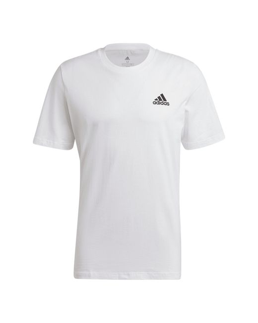 Adidas White Essentials Single Jersey Logo T-Shirt for men