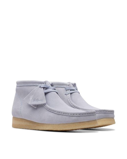Clarks Gray Wallabee Suede Flat Ankle Boot for men