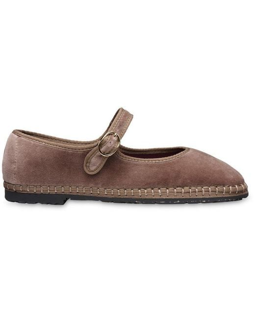 Flabelus Brown Velvet Mary Jane