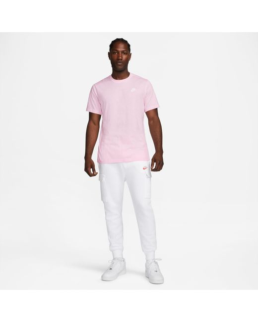 Nike Pink Sportswear Club T-Shirt for men