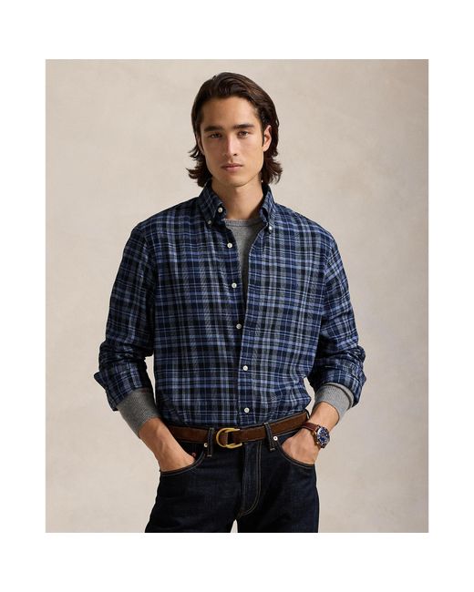 Polo Ralph Lauren Blue Check Twill Long Sleeve Shirt for men