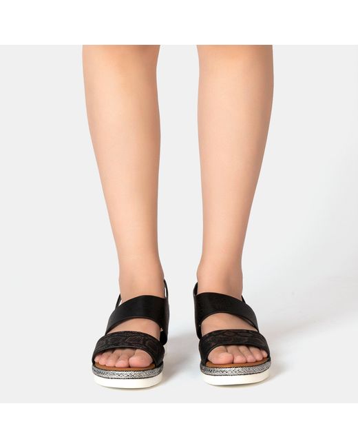 Firetrap Black Ella Ladies Back-Strap Wedge Sandals