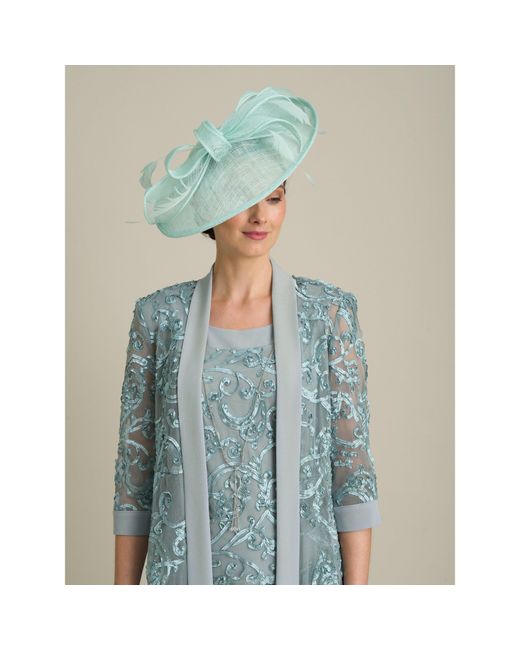 Gina Bacconi Blue Joelle Embroidered 2 Piece Trouser Suit