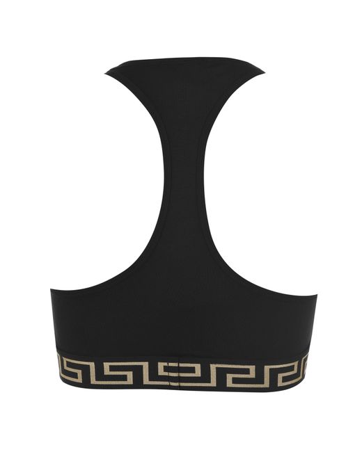 Versace Black Greca Border Sports Bra