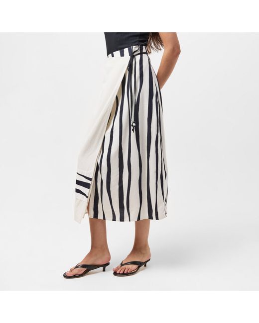 French Connection White Genevieve Adjustable Wrap Skirt