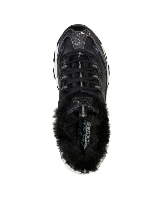 Skechers Black D Lites 1 Classic Low-Top Trainers