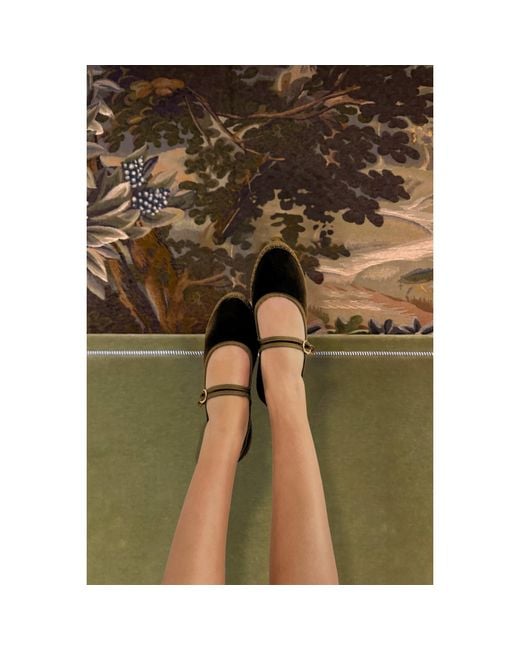 Flabelus Brown Velvet Mary Jane