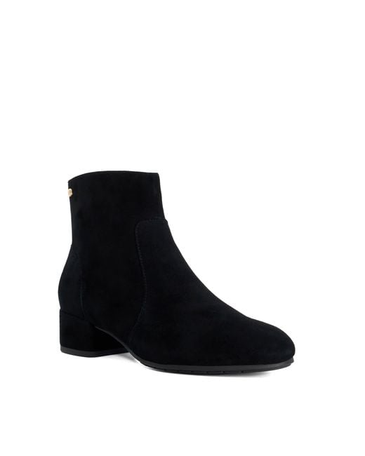 Dune Black Pardy Suede Ankle Boots