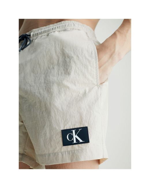 Calvin Klein White Medium Drawstring Swim Shorts for men