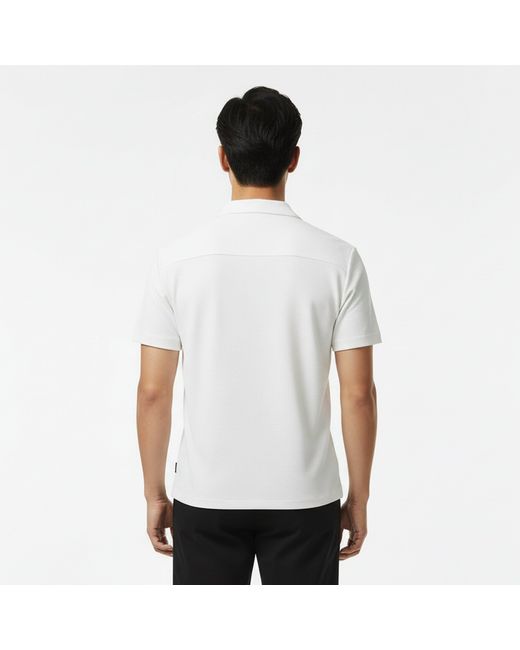 Boss White Pasini Short Sleeve Collared Shirt With Contrast Trim for men
