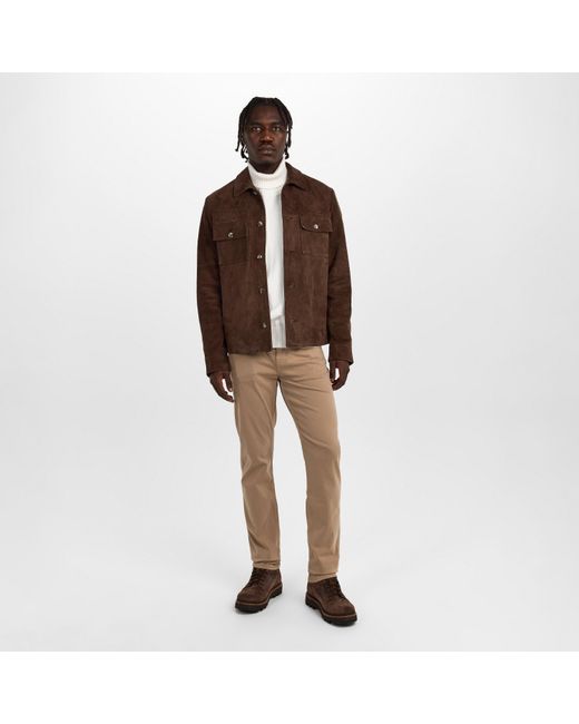 7 For All Mankind Natural Slimmy Sateen Slim Fit Trousers for men