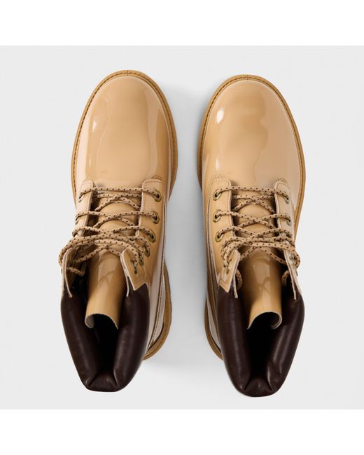 Timberland Natural Patent Flat Ankle Boots
