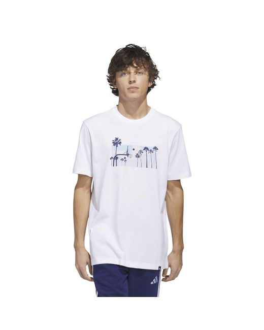 Adidas White Graphic Logo T-Shirt for men
