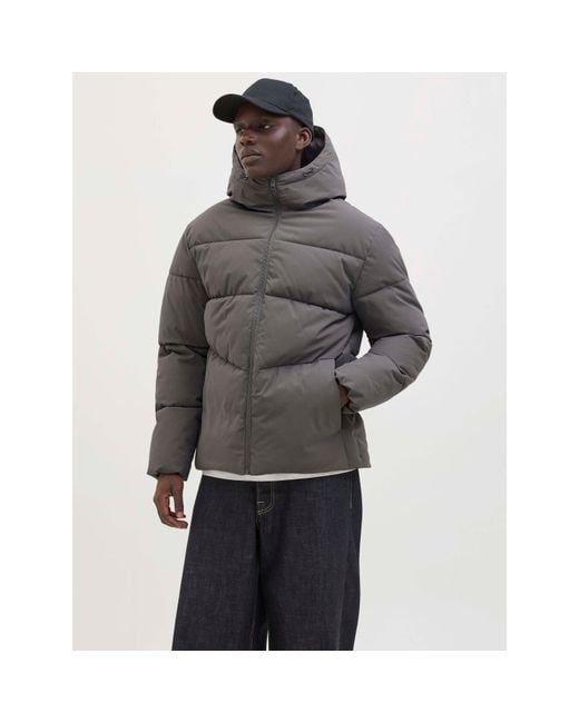 Jack & Jones Black Global Puffer Jacket Plus Size for men