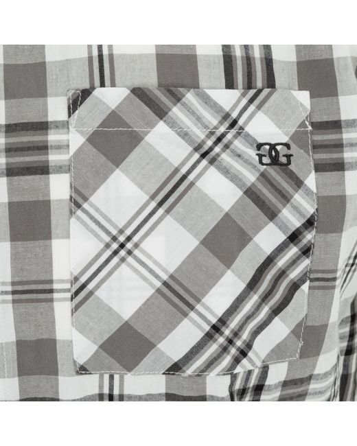 GIORGIO Gray Short Sleeve Check Shirt for men