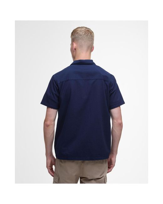 Barbour Blue Twill Short Sleeve Shirt for men
