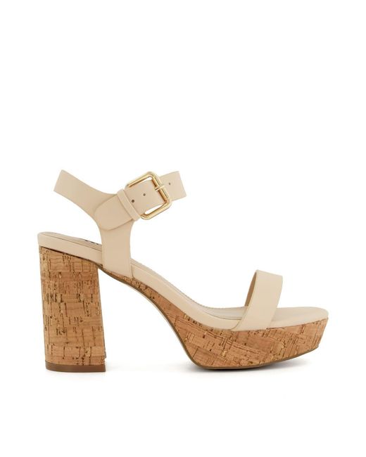 Dune White Jarell Platform Sandals Size 7