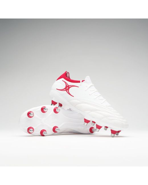 Gilbert Red Icon Players 8 Soft Ground Rugby Boots Adults