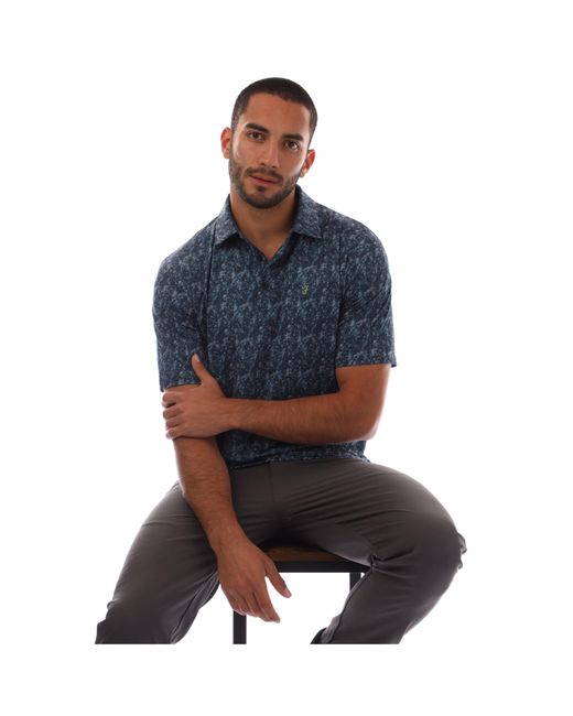 Farah Blue Milford Short-Sleeve Performance Polo Shirt for men