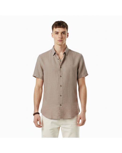 Jack Wills Brown Short Sleeve Plain Shirt for men