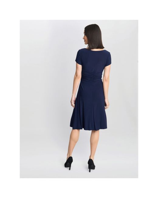 Gina Bacconi Blue Elsa Jersey Cocktail Dress
