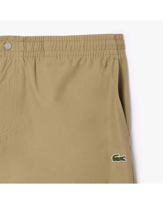 Lacoste Natural Relaxed Fit Poplin Shorts for men