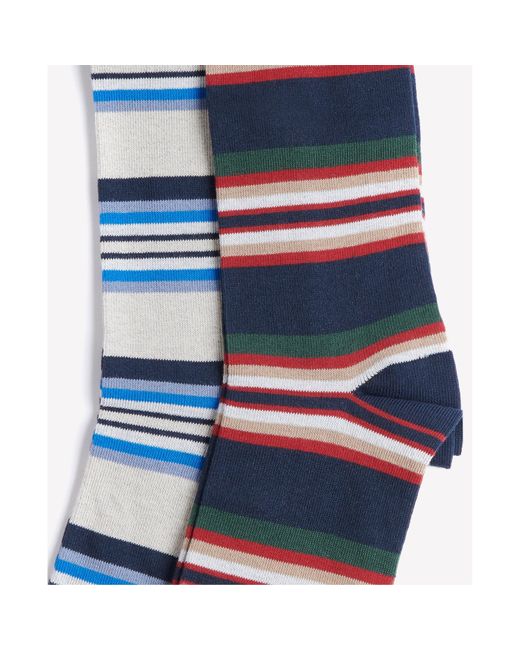 Barbour Blue Summer Stripe 2-Pack Socks for men