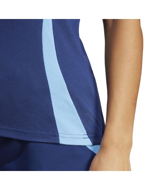 Adidas Blue Tiro24 Collared Neck Short Sleeve Polo Shirt