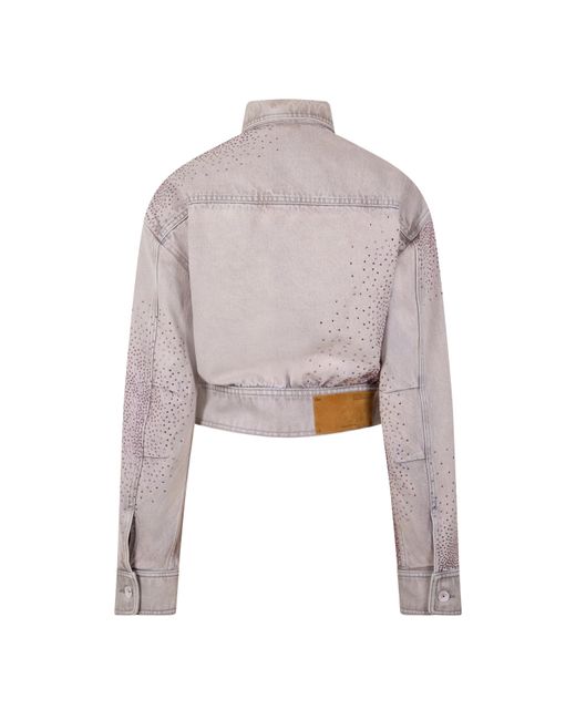 Off-White c/o Virgil Abloh Purple Baby Baggy Oversized Denim Jacket