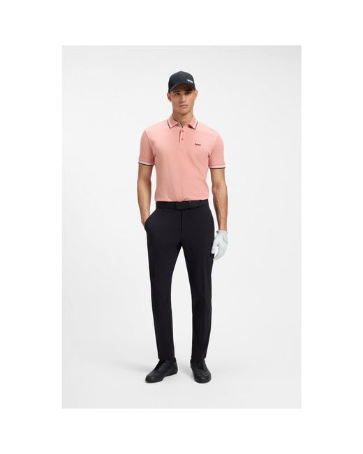 Boss Pink Paddy Polo Shirt With Contrast Tipping for men