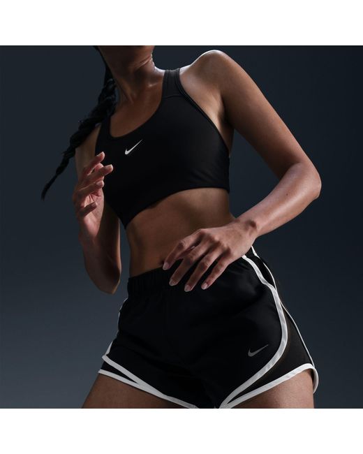 Nike Black Tempo Dri-Fit Mid-Rise Brief-Lined Running Shorts