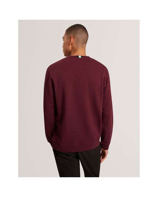 Ted Baker Purple Long-Sleeve Crew Tracksuit Top for men
