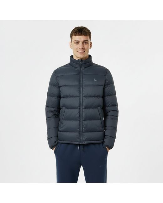 Jack Wills Blue Kershaw Lightweight Long Sleeve Short Puffer Jacket for men