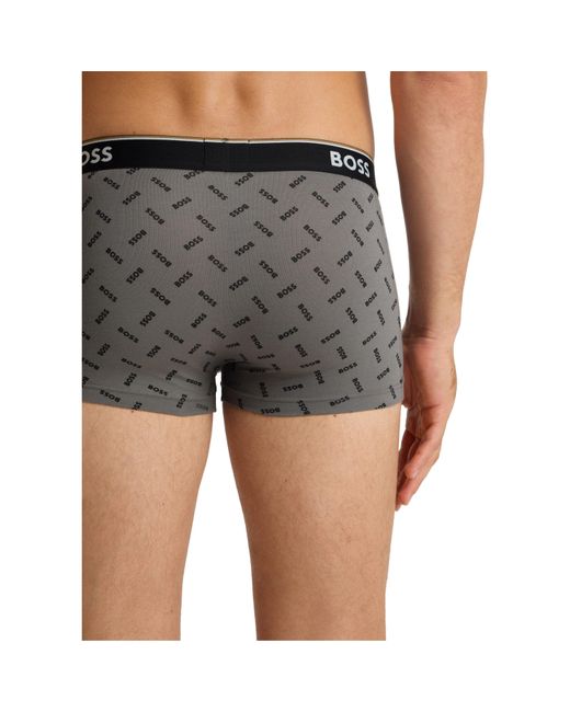 Boss Gray Bodywear 3-Pack Boxer Shorts With Logo Detail for men