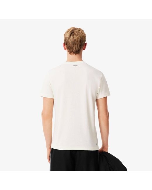 Lacoste White Infillcroc T-Shirt for men