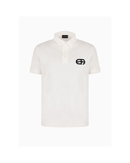 Emporio Armani White Short-Sleeve Polo Shirt for men