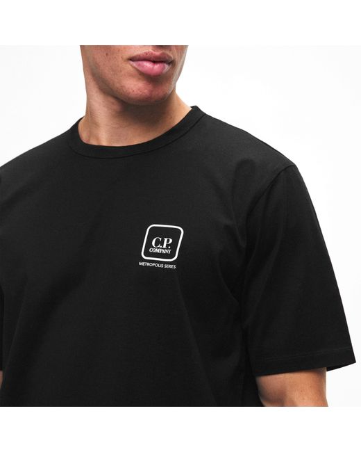 CP COMPANY METROPOLIS Black Stencil Large T-Shirt for men