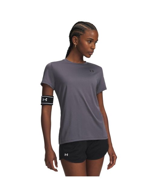 Under Armour Gray Tech Solid Short Sleeve Performance Gym Top