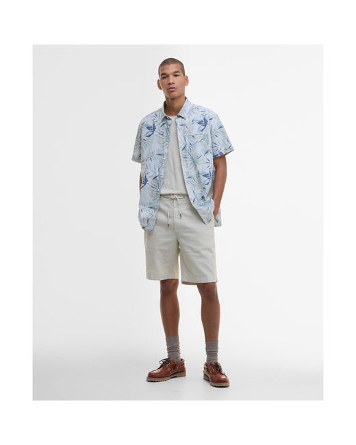 Barbour Blue B.Li Valleyfield Short-Sleeve Patterned Shirt for men