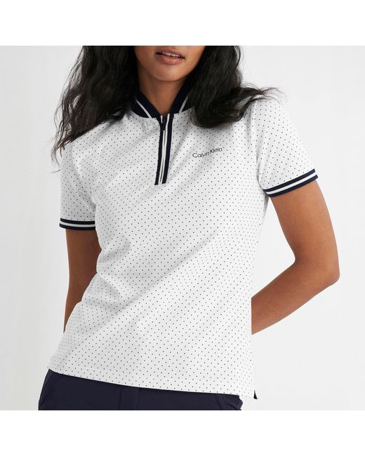 Calvin Klein White Short Sleeve Performance Polo Shirt