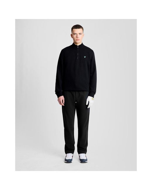 Lyle & Scott Black Lyle & Scott Golf Eagle Quarter Zip Midlayer for men
