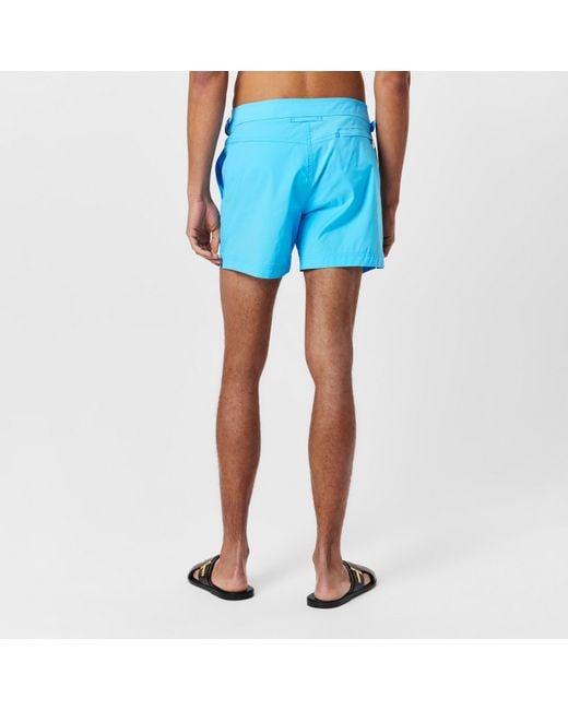 Tom Ford Blue Poplin Swim Shorts for men
