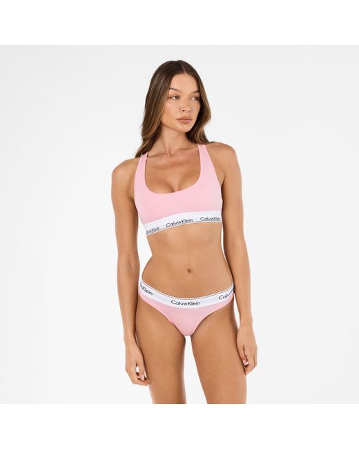Calvin Klein Pink Modern Cotton Logo Bralette