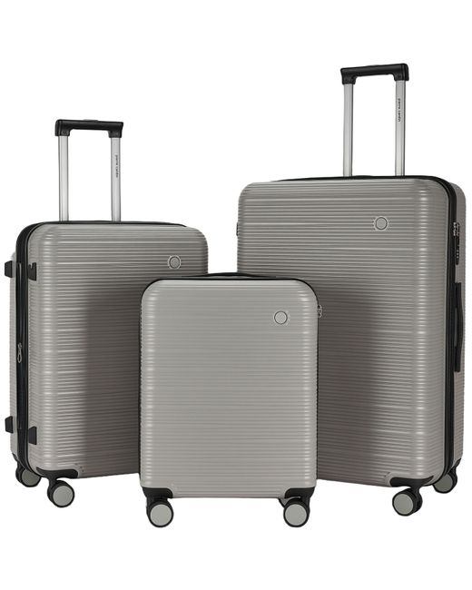 Pierre Cardin Gray Arles Expandable Suitcase Hard Shell 4 Wheel
