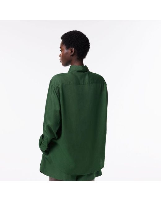 Lacoste Green Flowing Oversized Lyocell Shirt